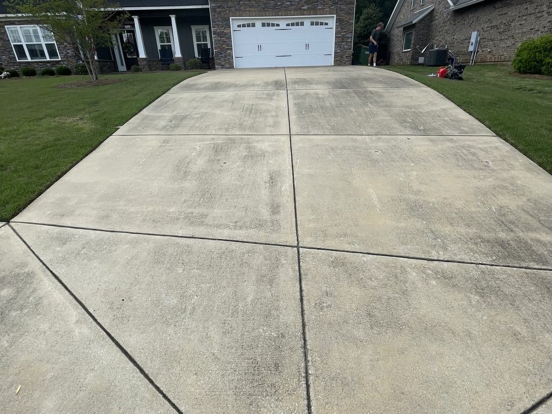 Before driveway cleaning by Team Clean in the Columbus GA area